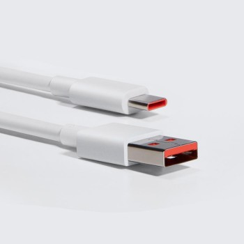 Xiaomi 6A 120W кабел от USB-A към USB-C бял
