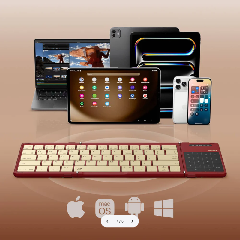 Bluetooth сгъваема клавиатура с тъчпад Nillkin Cube Pocket Red