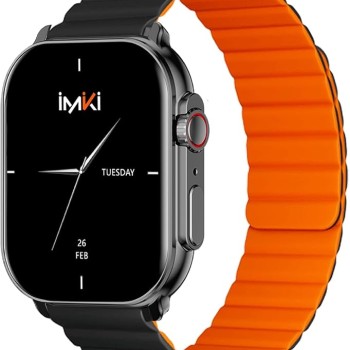 Силиконова каишка 22мм. с магнитно закопчаване Black - Orange