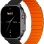 Силиконова каишка 22мм. с магнитно закопчаване Black - Orange