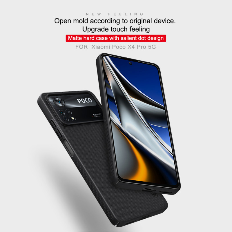 Poco X4 Pro 5G калъф твърд гръб Nillkin черен Poco X4 Pro 5G калъф твърд гръб Nillkin черен
