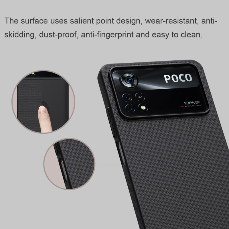 Poco X4 Pro 5G калъф твърд гръб Nillkin черен Poco X4 Pro 5G калъф твърд гръб Nillkin черен