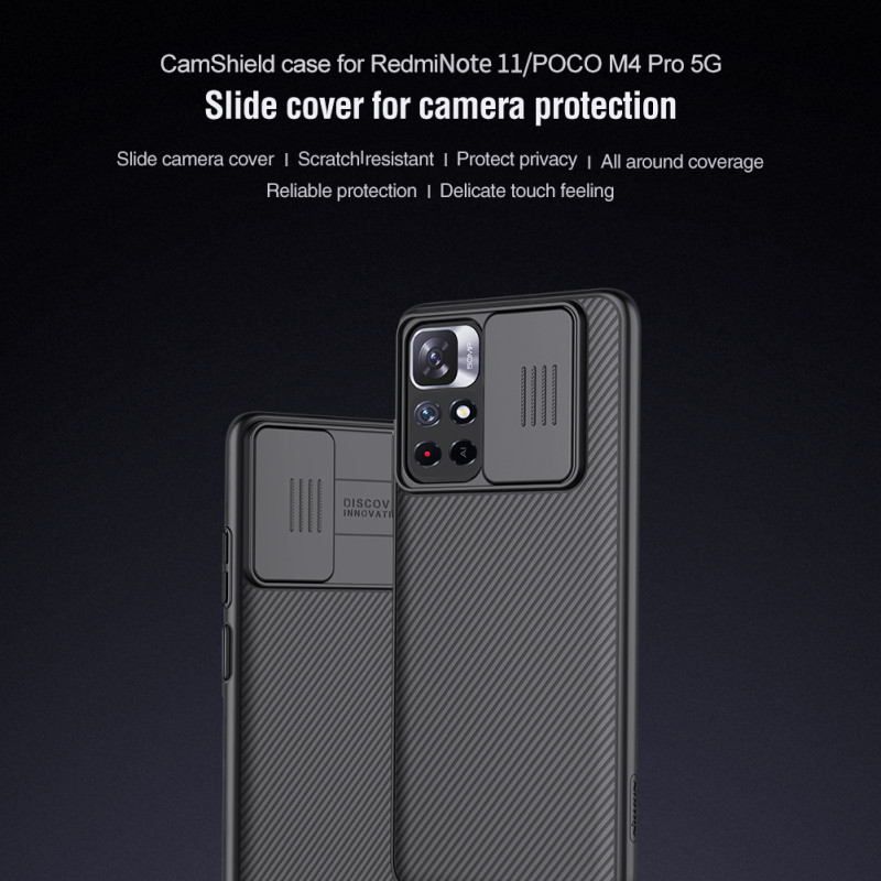 Redmi Note 11 5G / Poco M4 Pro 5G твърд гръб със защита на камерата Nillkin черен Redmi Note 11 5G / Poco M4 Pro 5G твърд гръб със защита на камерата Nillkin черен