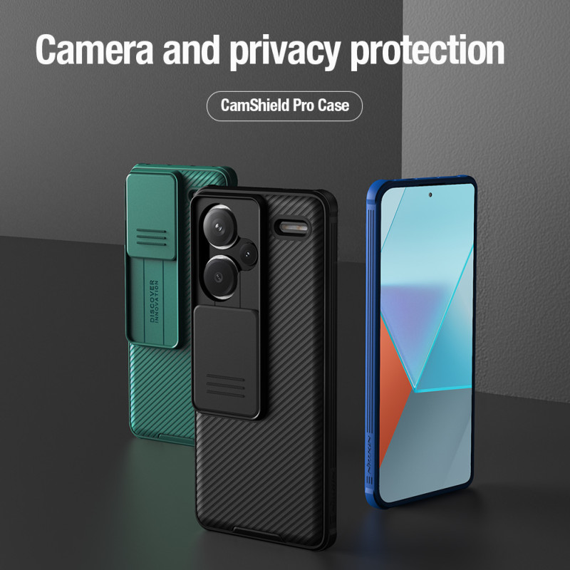 Redmi Note 13 Pro+ 5G твърд гръб със защита на камерата Nillkin зелен Redmi Note 13 Pro+ 5G твърд гръб със защита на камерата Nillkin зелен