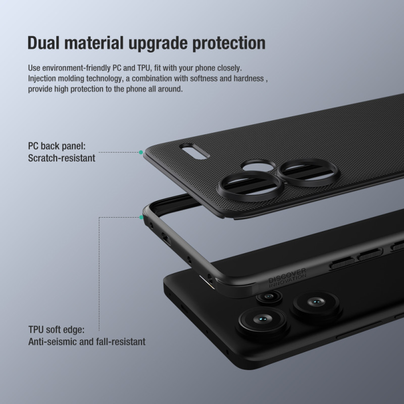 Redmi Note 13 Pro+ 5G калъф твърд гръб Nillkin черен Redmi Note 13 Pro+ 5G калъф твърд гръб Nillkin черен