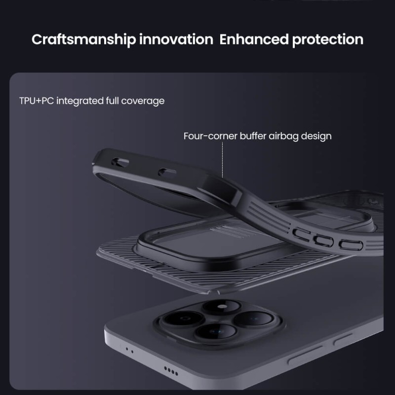 Redmi Note 15 Pro 5G твърд гръб със защита на камерата Nillkin прозрачно черен