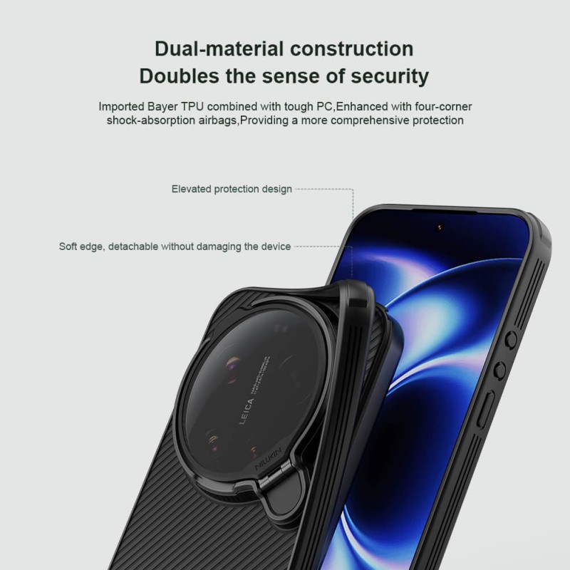 Xiaomi 17 Ultra твърд гръб със защита на камерата Nillkin черен
