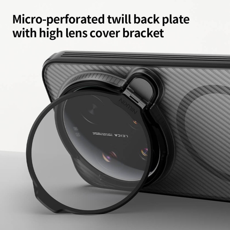 Xiaomi 17 Ultra твърд гръб със защита на камерата Nillkin прозрачно черен