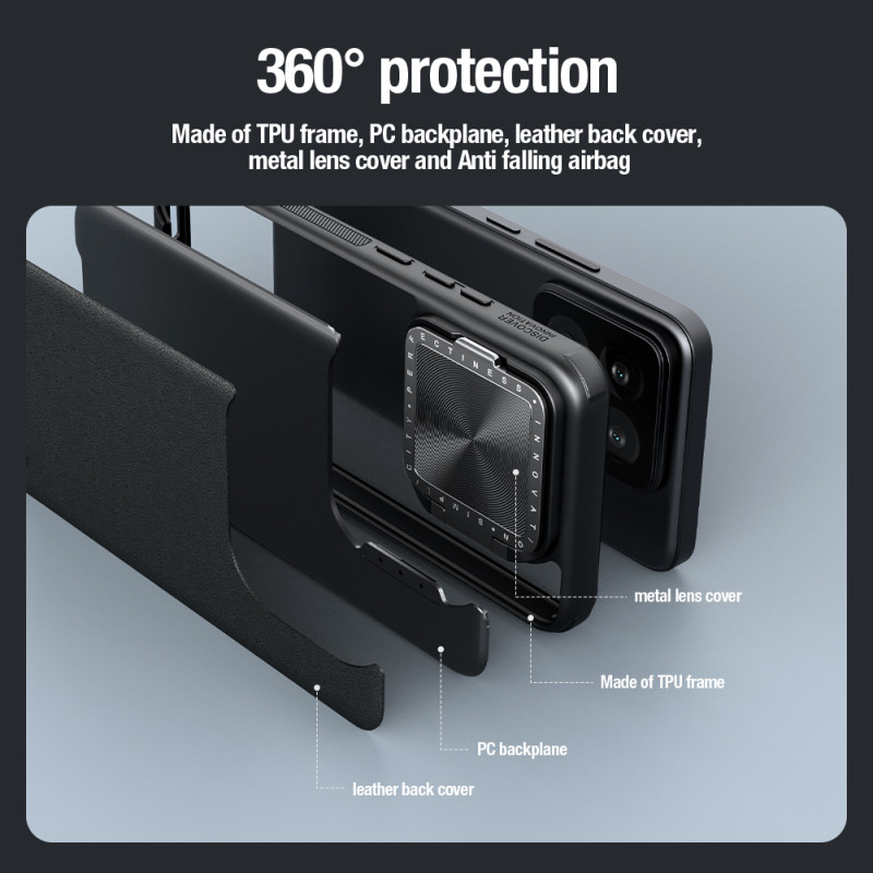 Xiaomi 14 Pro магнитен кожен калъф със защита на камерата черен Xiaomi 14 Pro магнитен кожен калъф със защита на камерата черен