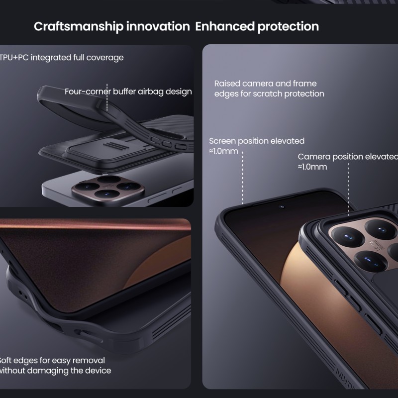 Xiaomi 15T Pro твърд гръб със защита на камерата Nillkin черен