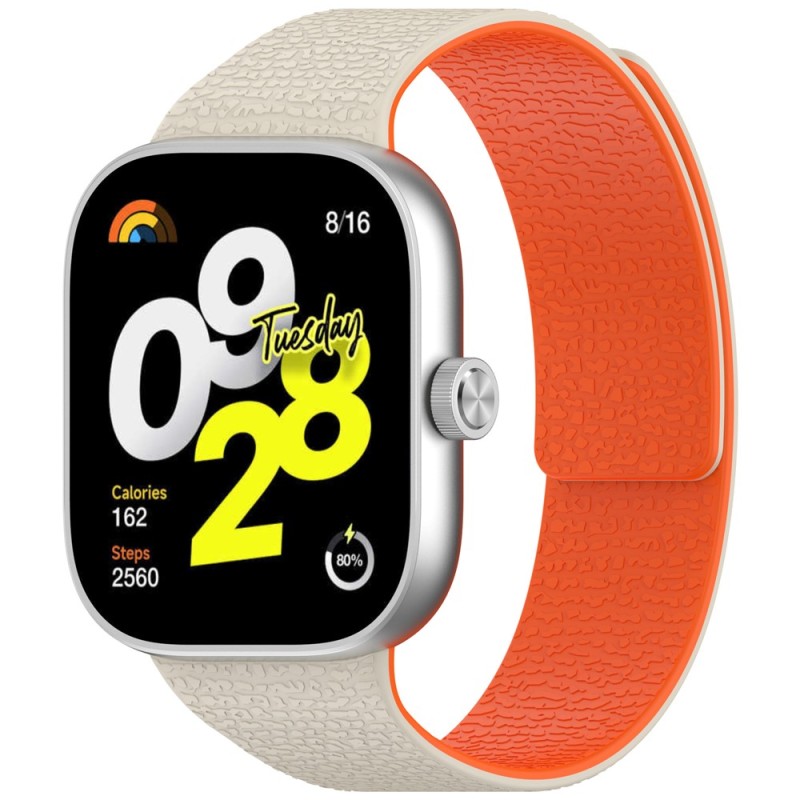 Xiaomi Smart Band 8/9 Pro / Redmi Watch 4/5/6 Силиконова каишка с магнитно закопчаване Starlight Orange