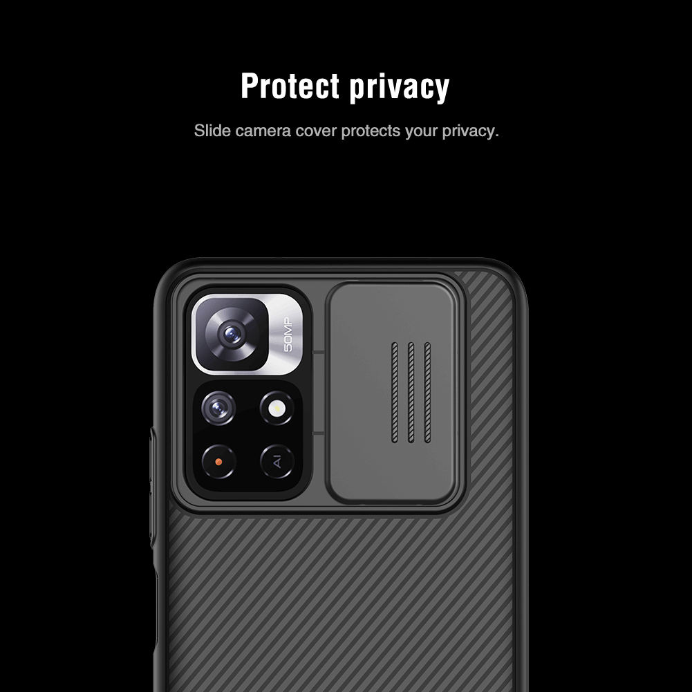 Redmi Note 11 5G / Poco M4 Pro 5G твърд гръб със защита на камерата Nillkin черен Redmi Note 11 5G / Poco M4 Pro 5G твърд гръб със защита на камерата Nillkin черен